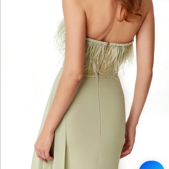 LORENA SAGE FEATHER DRESS - Picture 3 of 4